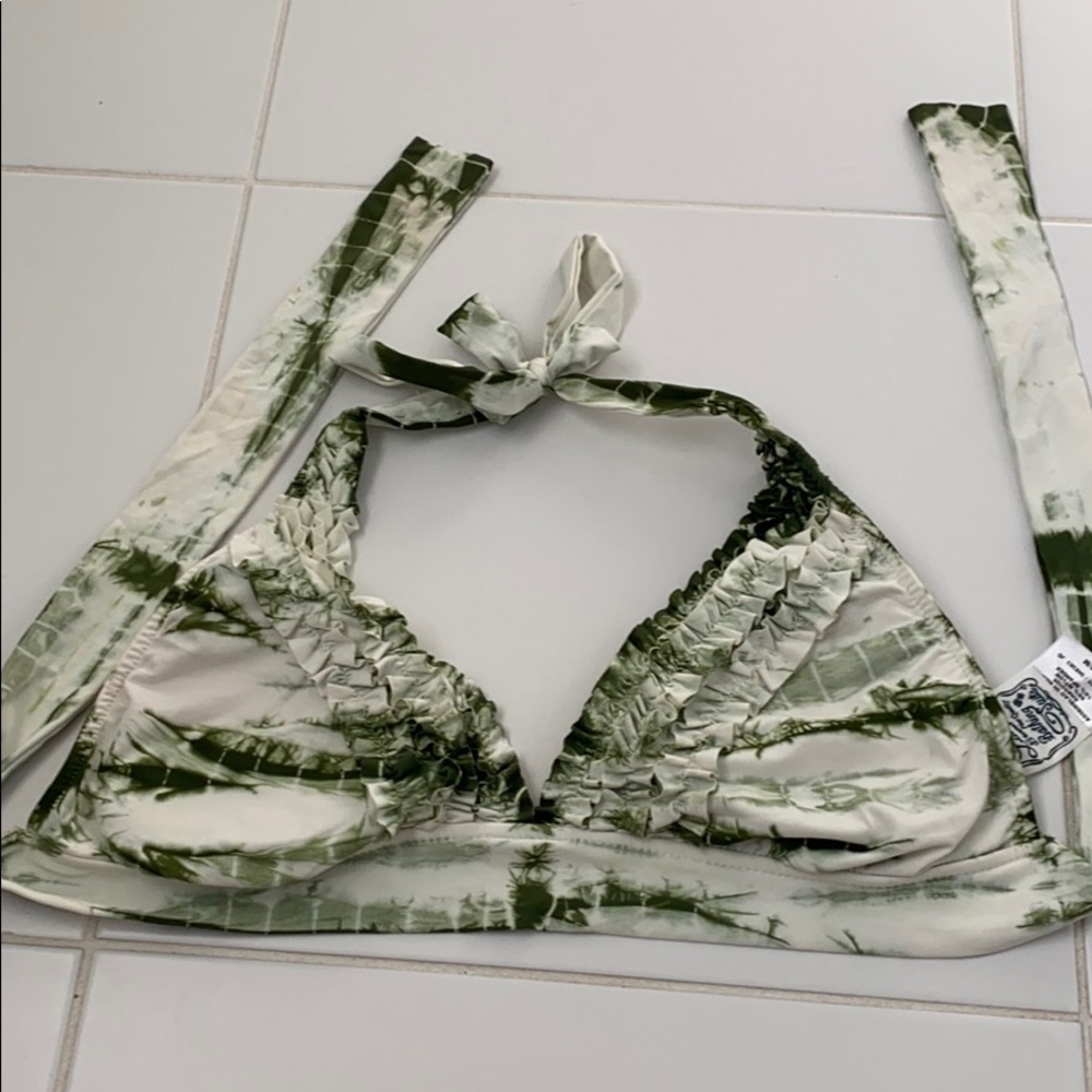 Green tie dye Lucky Brand Bikini top